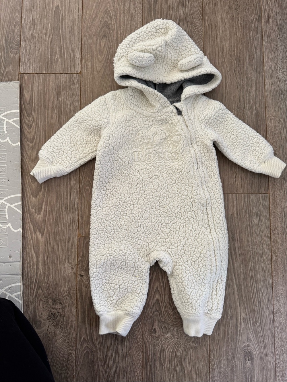 Roots Infant Sherpa One-Piece Romper in Ivory